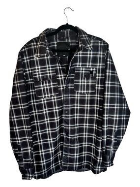 Men’s Volcom Brown & White Drip Bonded Flannel Size L - Snowboarding Jacket